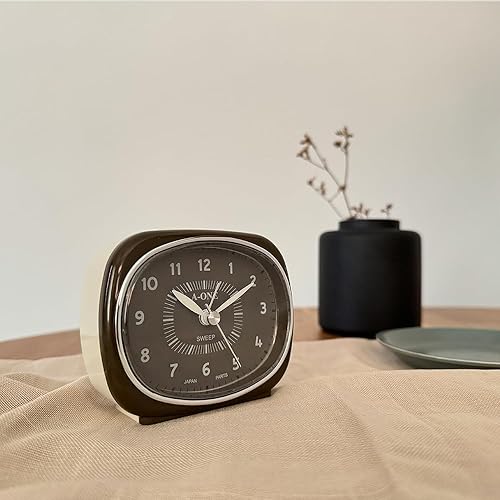 Miniatura 2 de Reloj despertador silencioso cuadrado redondo – Diseño híbrido único, sin tictac, funciona con pilas, perfecto para decoración de dormitorio,