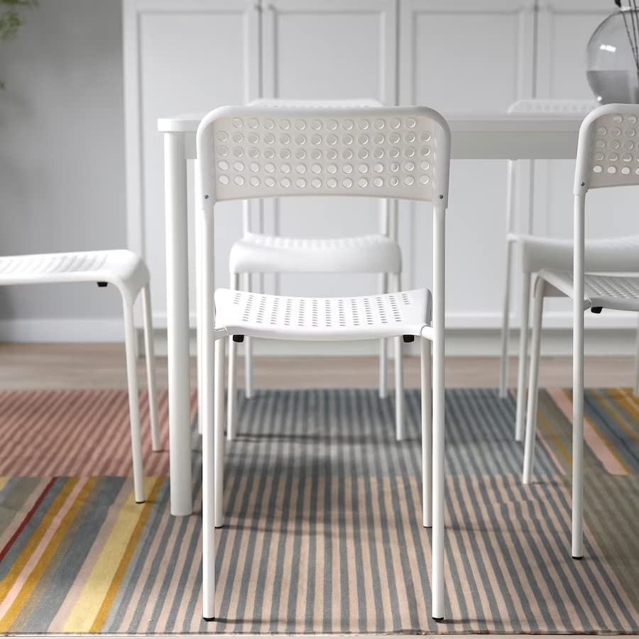Ikea Steel Modern and Less Space Stacking Chair(White). 3
