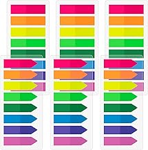 Pack of 1200 Sticky Notes Tabs, 2 Shapes Self-Adhesive Notes Small, Writeable Sticky Notes, Page Markers Repositionable, Transparent Page Markers for Marking, Highlighting (8 Colours)