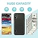 ZVEdeng iPhone Xs Wallet Case, iPhone X Card Holder Case, Shockproof iPhone Xs Credit Card Clip Cover with Carbon Fiber Card Grip Money Pocket Slim Wallet Card Case for Apple iPhone Xs/X 5.8'' Black