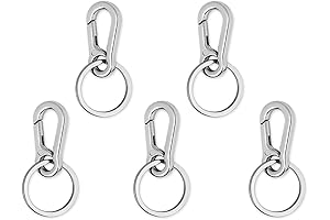 DS. DISTINCTIVE STYLE Carabiner Clip Keyring Stainless Steel Keychain with Snap Hook...