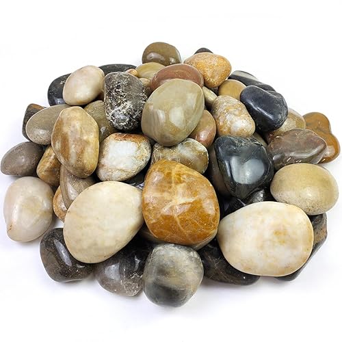 YISZM 40lbs Large River Rocks for Landscaping, 3-4" Decorative Pebbles