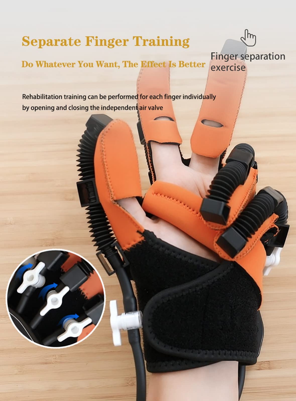 Guantes de robot de rehabilitación Hemiplejía Entrenador de dedos Férula de mano Férula Equipo de entrenamiento de asistencia, Entrenamiento de rehabilitación de muñeca de dedo para paciente