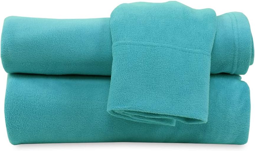 Berkshire Blanket Microfleece Sheet Set | Super Soft Cozy Fleece Sheets | All-Season Warmth | Teal | Full (80" x 90")