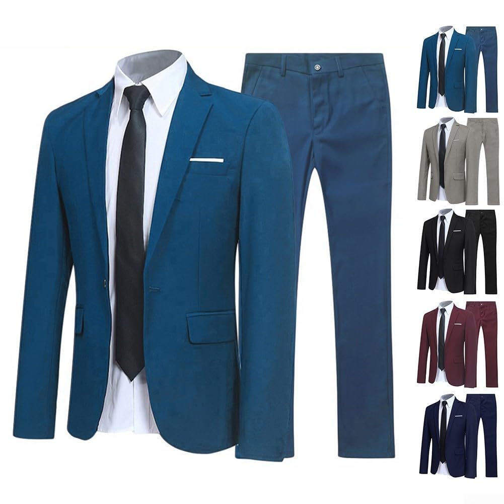 Completo elegante da uomo in tre pezzi con giacca, pantaloni e cravatta per eventi formali (2XL Nero)