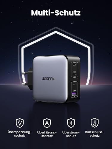 UGREEN Nexode 100W Chargeur USB C Rapide 4 Ports GaN Tech Prise USB C Compatible avec iPhone 17 Pro Max Air 16 15 14 13 12 Galaxy PPS 60W S26 S25 S24 Pixel 10 9 iPad MacBook Neo Air Pro M5 M4 M3 M2 M1 - 6