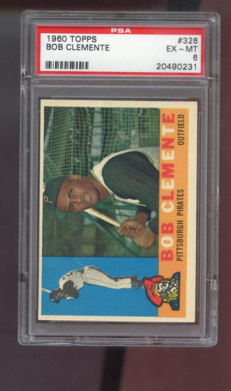 1960 Topps #326 Roberto Clemente Bob Clemente MLB PSA 6 Graded Baseball Card