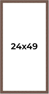24x49 Frame Brown Distressed Barnwood Picture Frame | Rustic Farmhouse Photo Frame Includes UV Acrylic Plexiglass, Acid Free Foam Backing Board and Hanging Hardware