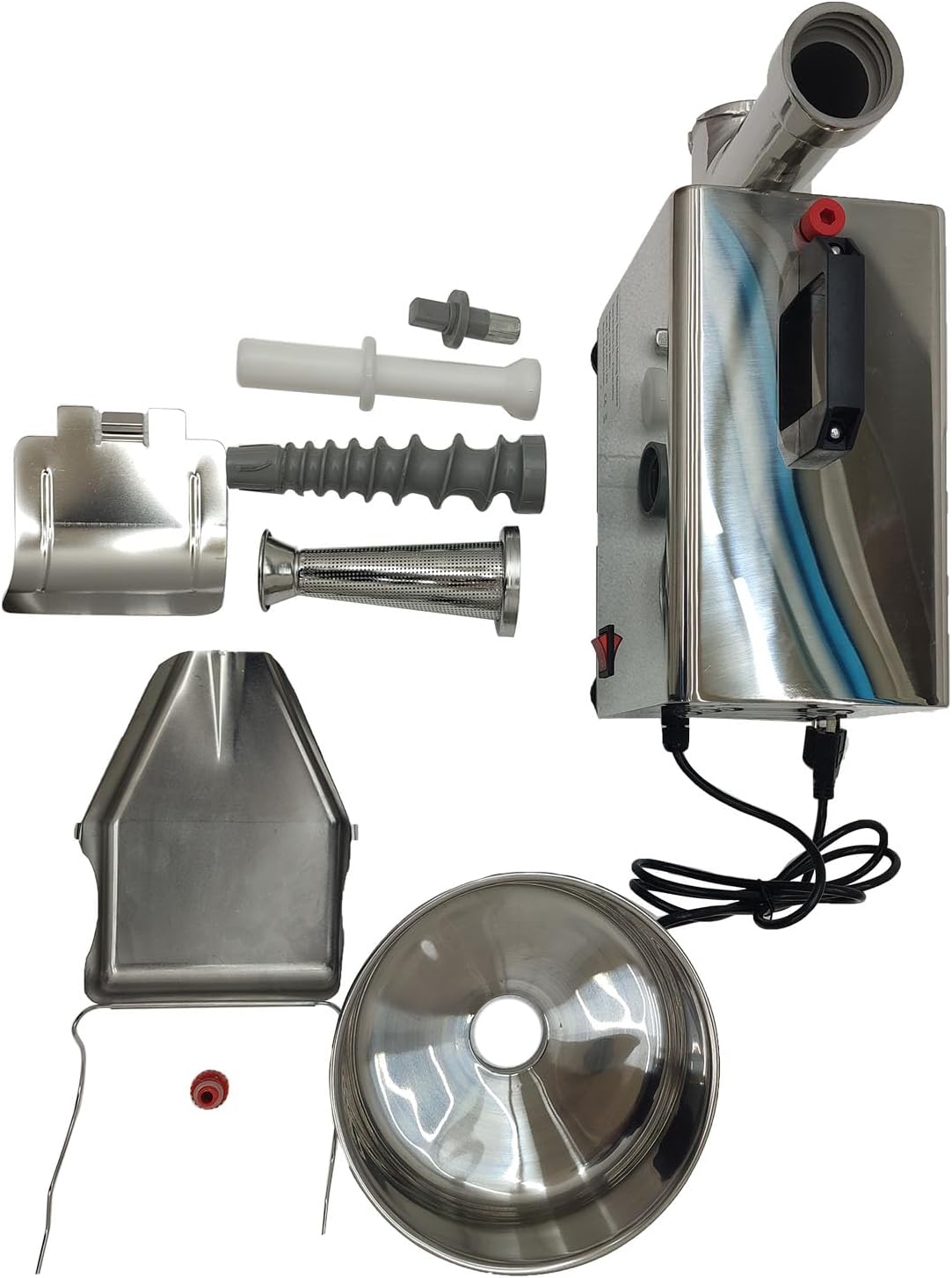 Electric Tomato Strainer Commercial Tomato Milling Strain Sauce Press Making Machine Stainless Steel Hopper 330 Pounds/H of Tomato Sauce
