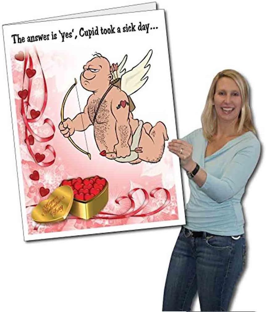 VictoryStore Jumbo Greeting Cards: Giant Valentine's Day Card (Cupid), 2 feet x 3 feet card with envelope
