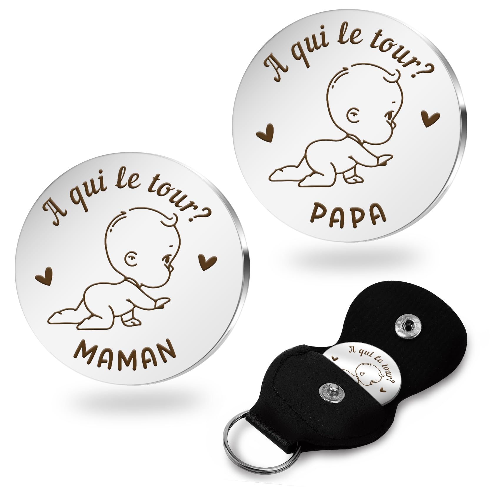 Cadeau Futur Papa,Cadeau Future Maman,Cadeau Jeune Maman,Cadeau Naissance,Cadeau Futur Parents,Cadeau Pour Maman Apres Accouchement,Cadeau Jeune Parents,Pièce De Monnaie De Décision,Cadeau Maman