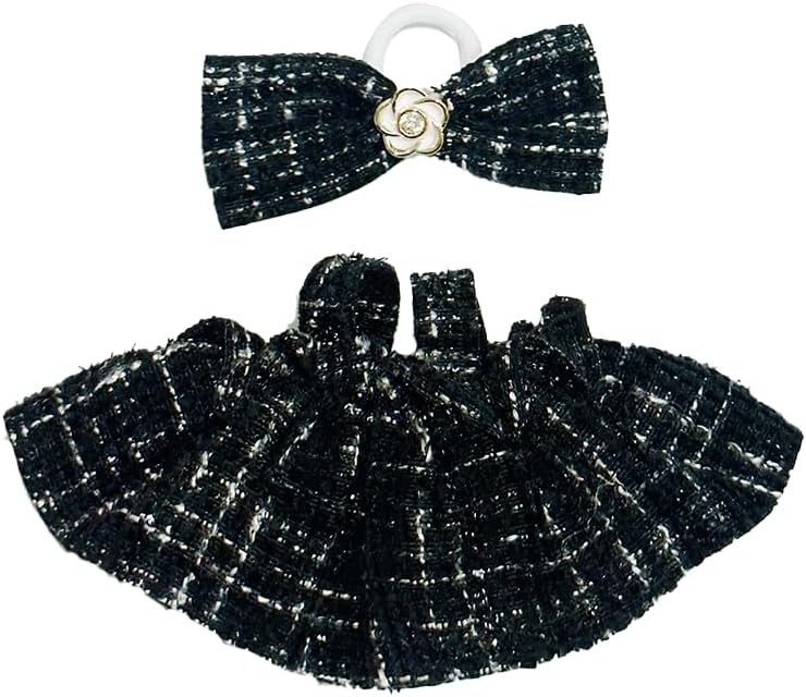 2 Set 17cm Doll Clothes - Accessories for Fashion Dolls, Luxurious Elegant 6.7 Inch Doll Clothing, Suspender Dresses with Bow Accessories, Couple Gift (No Doll) (Black)