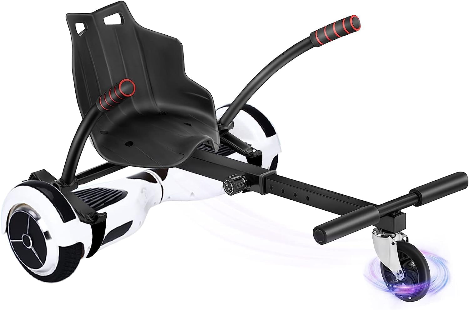 Hoverboard Go Kart, Hoverboard Kart for seat for seat for 6 "8" 10 "car scooter -two -wheeled lifting, length of the adjustable frame with swivel LED wheel suitable for all ages 2