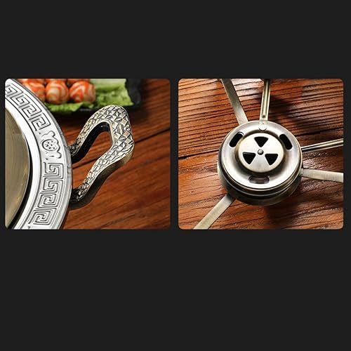 Miniatura 6 de Fondue Pots - Olla caliente de cobre antiguo, vajilla característica de hotel, estufa de alcohol sólido, olla seca para el hogar, regalos