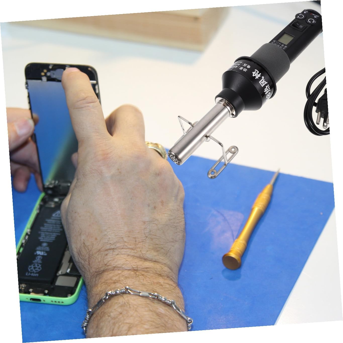 110v Portable Soldering Station Lcd Soldering Gun Solder Nozzles Kit for Heat Gun Us Plug