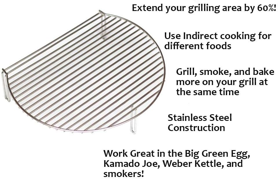 Aura outdoor products Stack Rack Grill Extender for Big Green Egg, Kamado Joe, Vision Grills and More! : Patio, Lawn & Garden