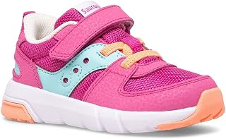 Kids Girls Jazz Lite 2.0 Running Shoe, Fuchsia/Turq, 8 W US