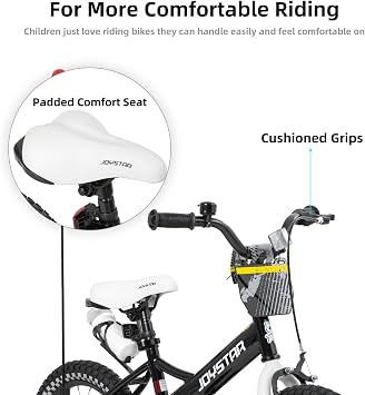 JOYSTAR Little Daisy Kids Bike for Girls Boys Ages 2-10 Years, 12 14 16 20 Inch Girls Bikes with Doll Bike Seat & Streamers, Boys Bike with Flag & Number Plate, Multiple Colors