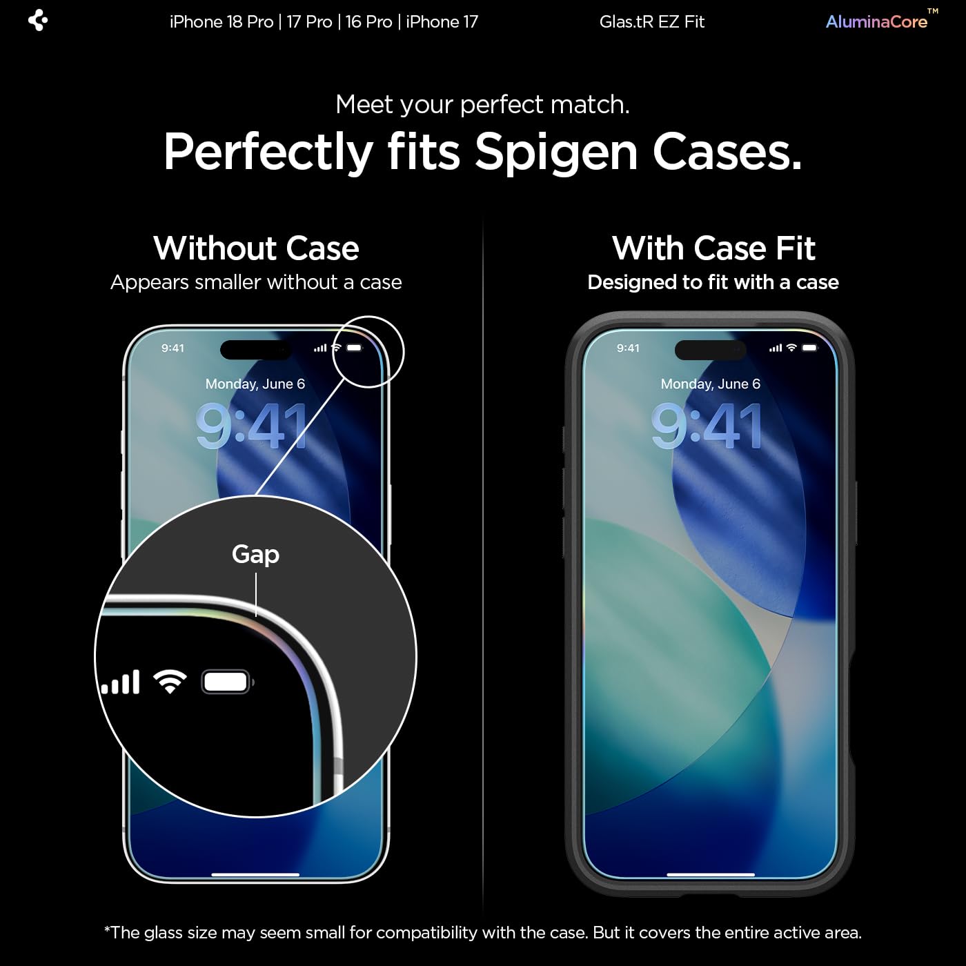Spigen EZ Fit Tempered glass for iPhone 18 Pro / 17/17 Pro / 16 Pro — Amazon image 8