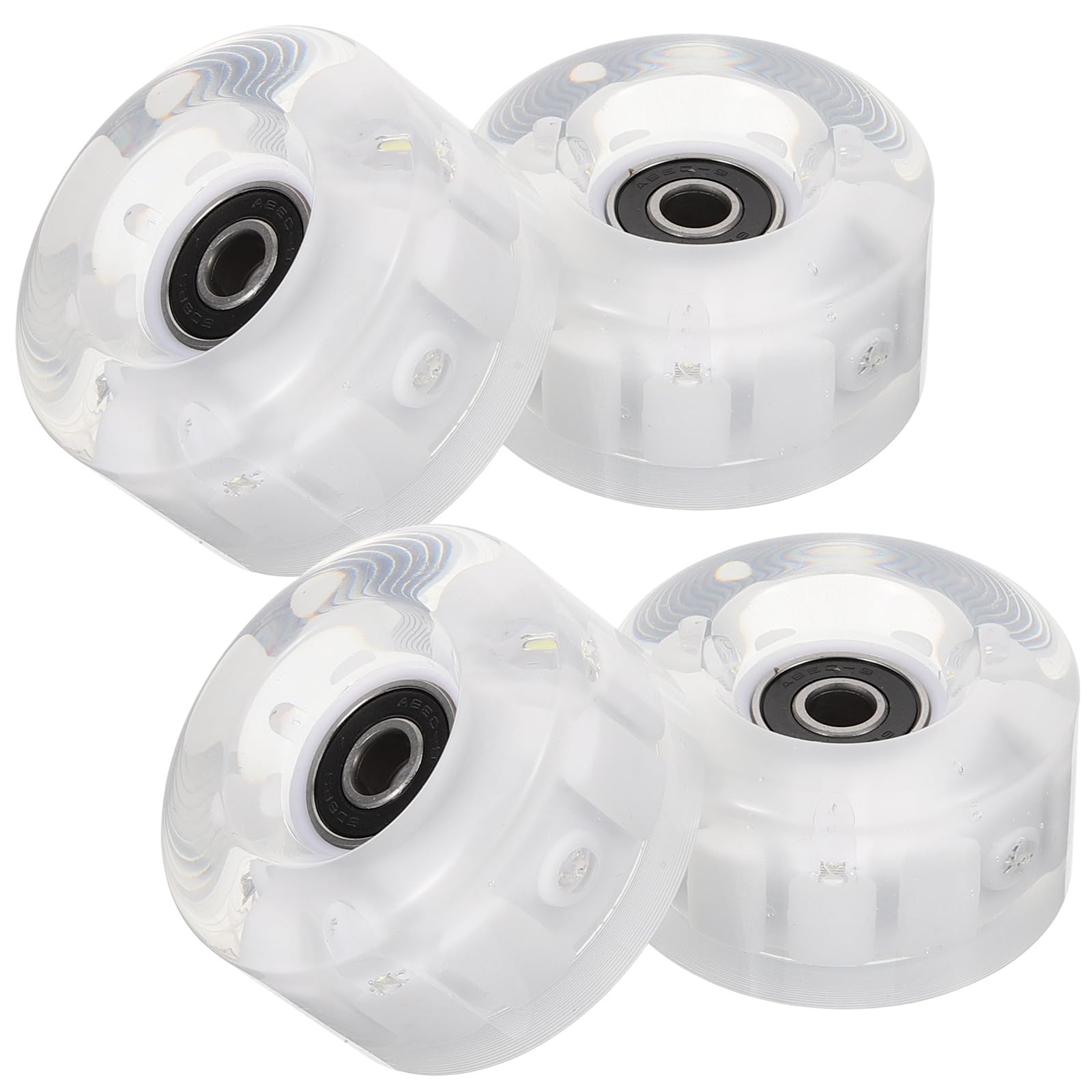 GARVALON Ruedas de Patines Iluminadas de Pu Resistentes al Desgaste, 4 Unidades Luz Intermitente, para Exterior y Uso en Asfalto, Ruedas para Patinaje en Línea y Espacio Urbano