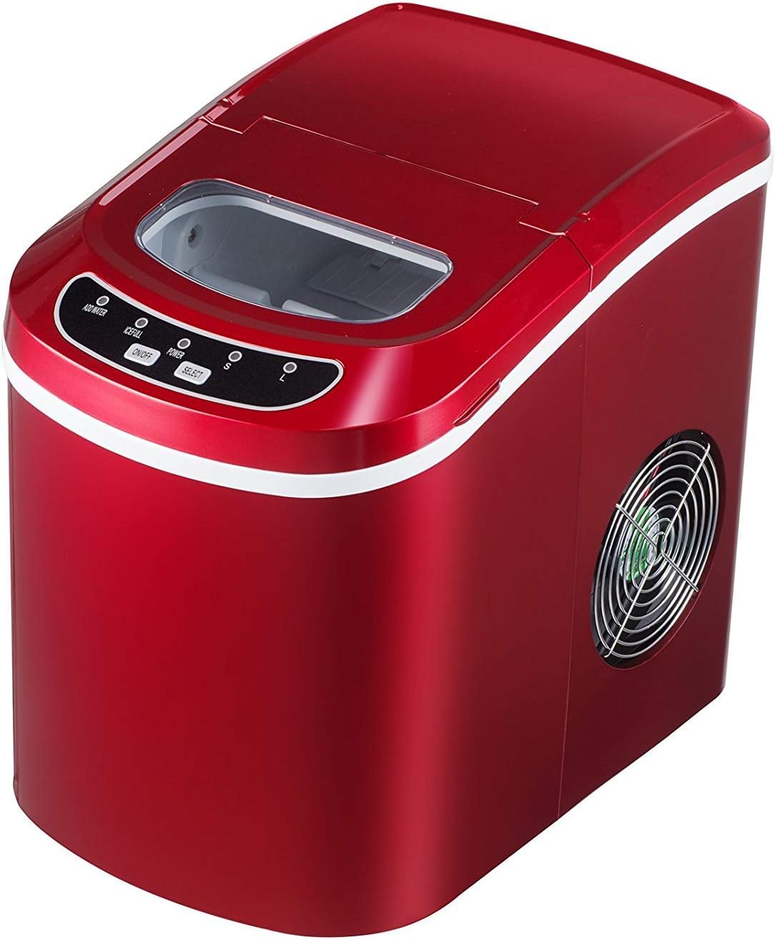 KUPPETPortable Ice Maker Countertop with 26lbs Daily Capacity, 9 Ice Cubes Ready in 8 Minutes，Ice Cube Maker Machine (Red)