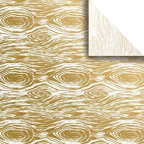 Jillson Roberts Premium Bulk 20" x 30" Printed Tissue for Wrapping and Gift Bags, Golden Wood Grain, 240 Sheets