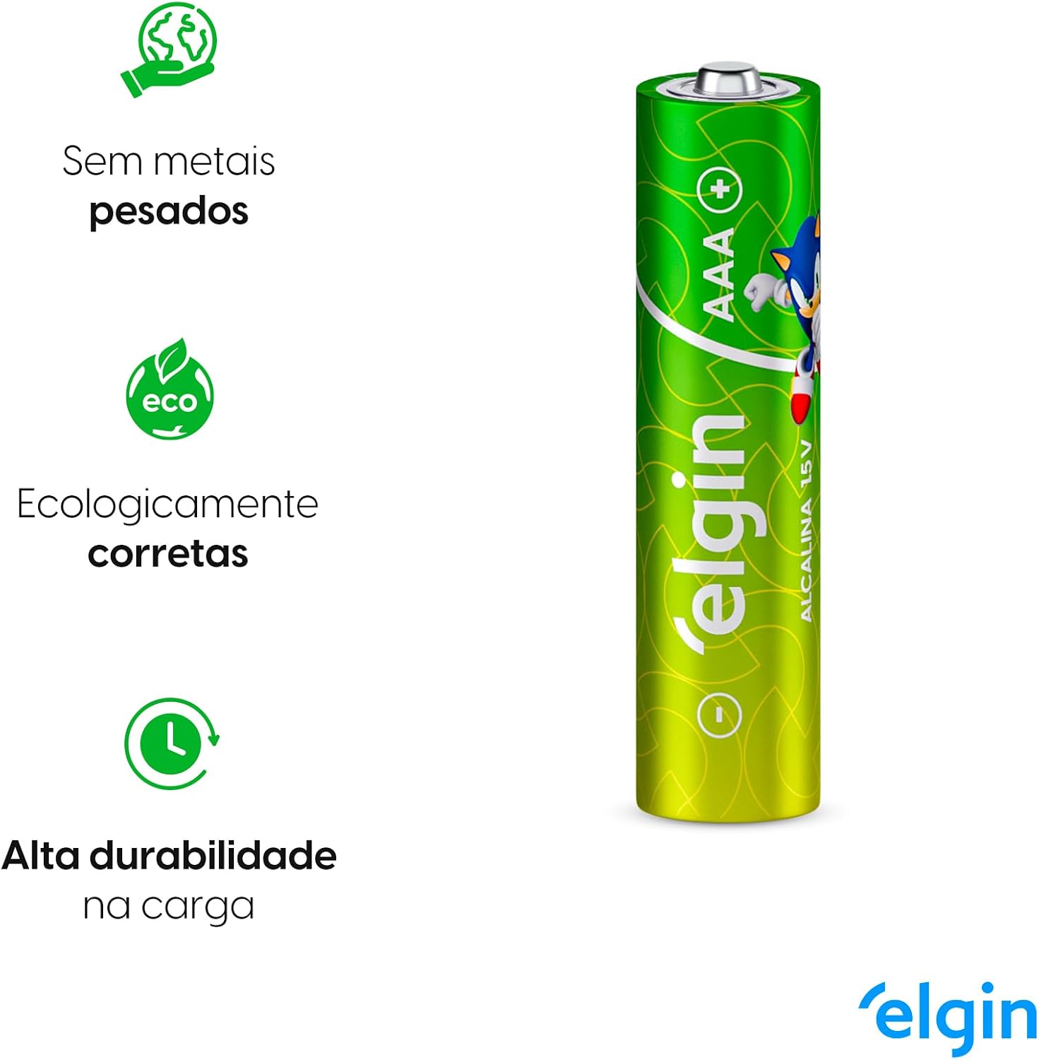 Lanterna de Bolso 9 leds Elgin 3 Pilhas Alcalinas AAA Comum Inclusas Preta