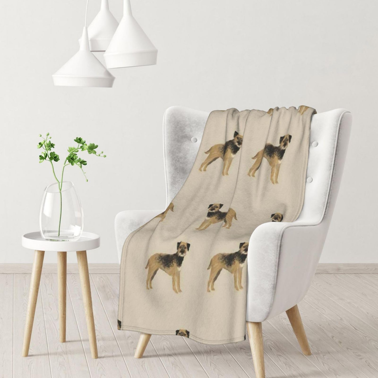 Tcoay Border Terrier Dog Tan,Throws For Sofa Bed Chair, Decorative Throw Blanket, Blanket for Travel 30x40 inches