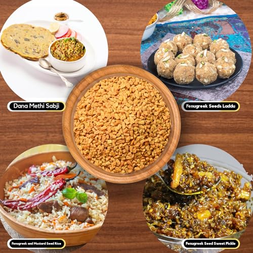 Organic Zing Fenugreek Seeds Also Known As Methi Seeds and Trigonella Foenum-Graecum |100% Pure & Natural | Vegan | Preservative Free | Product of India - 907g Resealable Pack - Thumbnail 3