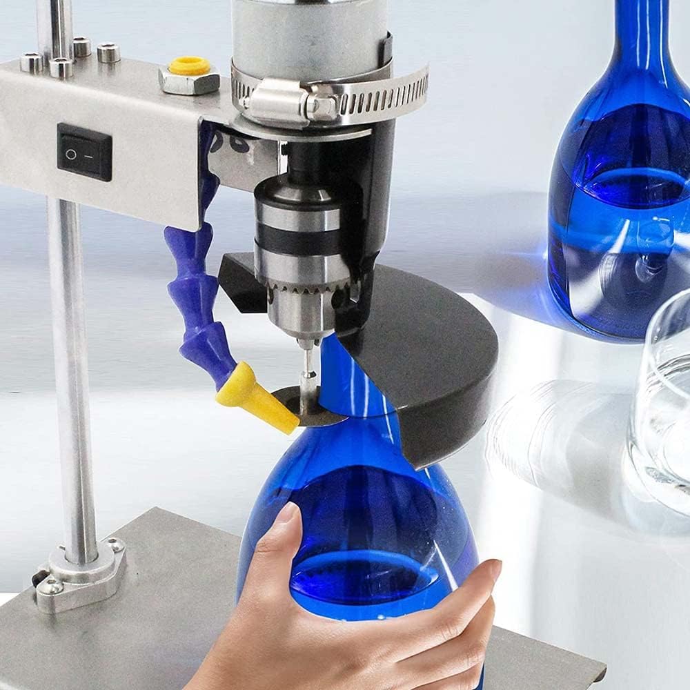 FAXIOAWA Cortador de Botellas de Vidrio, Velocidad del Motor Ajustable de 7 velocidades 6000rmin, máquina cortadora de Vidrio con Fuente de alimentación, para decoración de Manualidades Creativas DIY