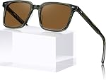 CARFIA Retro Acetate Keyhole Sunglasses for Men Polarized UV Protection, Trendy Driving Eyewears Shades Male Square Sunnies