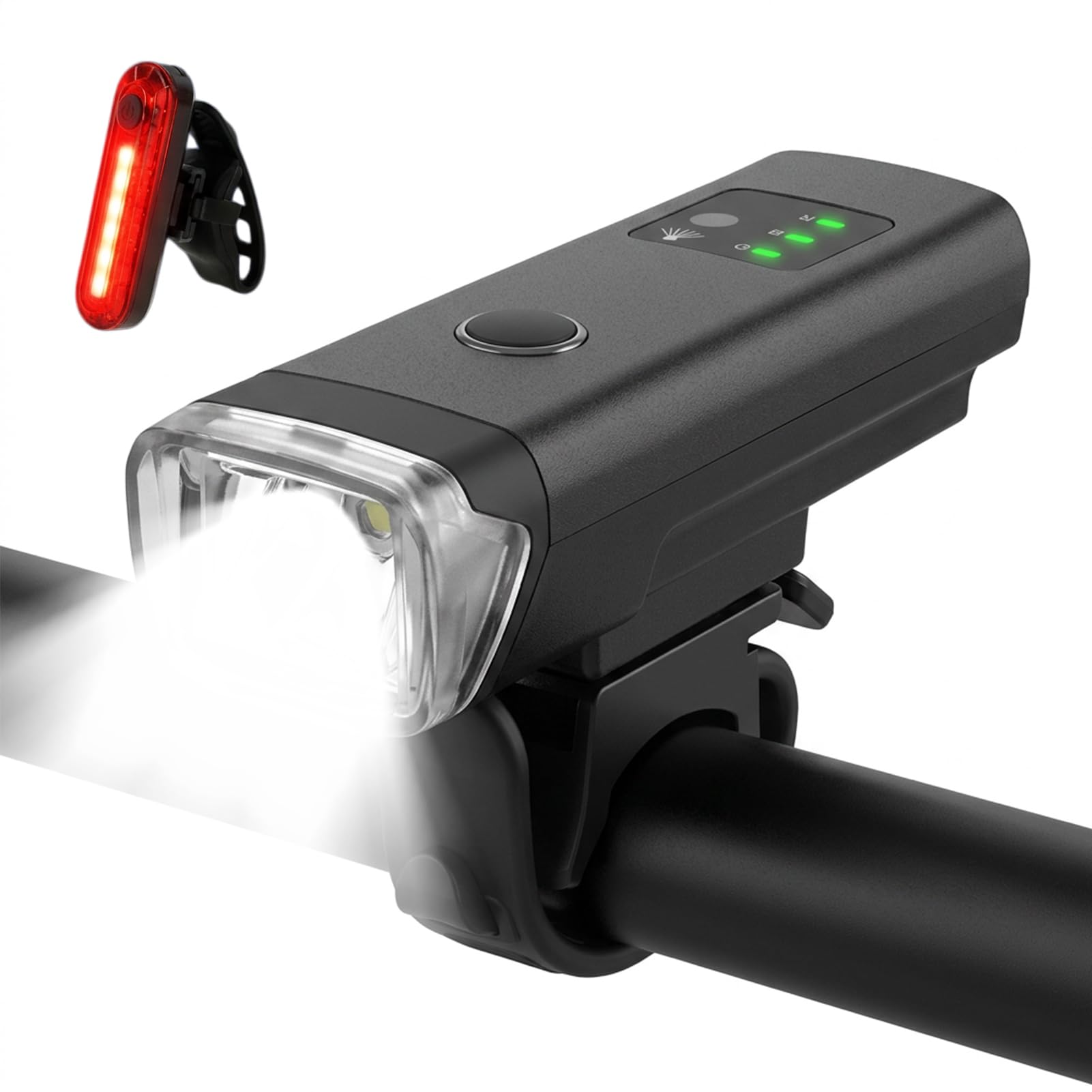 Super Bright Bike Lights Set, USB Rechargeable Bicycle Lights Front and Back, IP65 Waterproof Cycle Lights, Multiple Lighting Modes LED Bike Light for Mountain Road Cycling, Quick Release