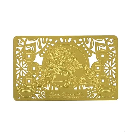Feng Shui Chi lin/Pi Yao Wealth Golden Card W4277