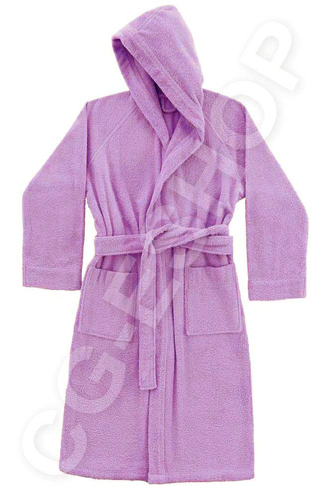 Albornoz con Capuccio Esponja 390 gr 100% algodón Hombre Mujer Unisex Lila