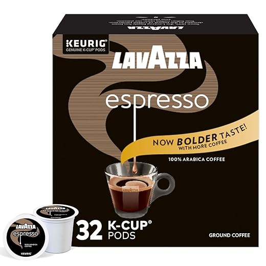 Lavazza Espresso Italiano Single Serve Coffee K-Cup® Pods for Keurig® Brewer, 32Count, 100% Arabica, Medium roast with intense, aromatic flavor (Pack of 32)
