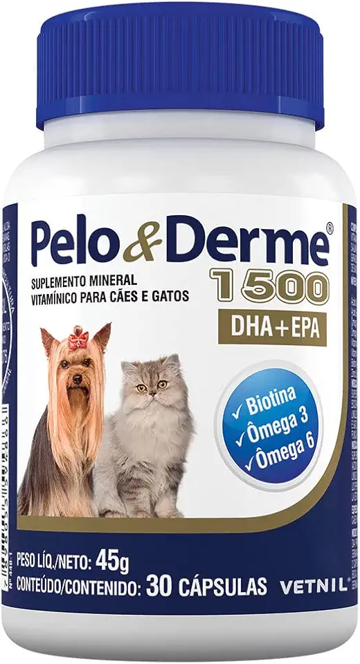VETNIL Pelo E Derme 1500Mg Dha + Epa 30 Cápsulas Vetnil
