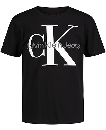 Camiseta de manga corta con logo para niños de Calvin Klein, suave, cómoda, ajuste relajado