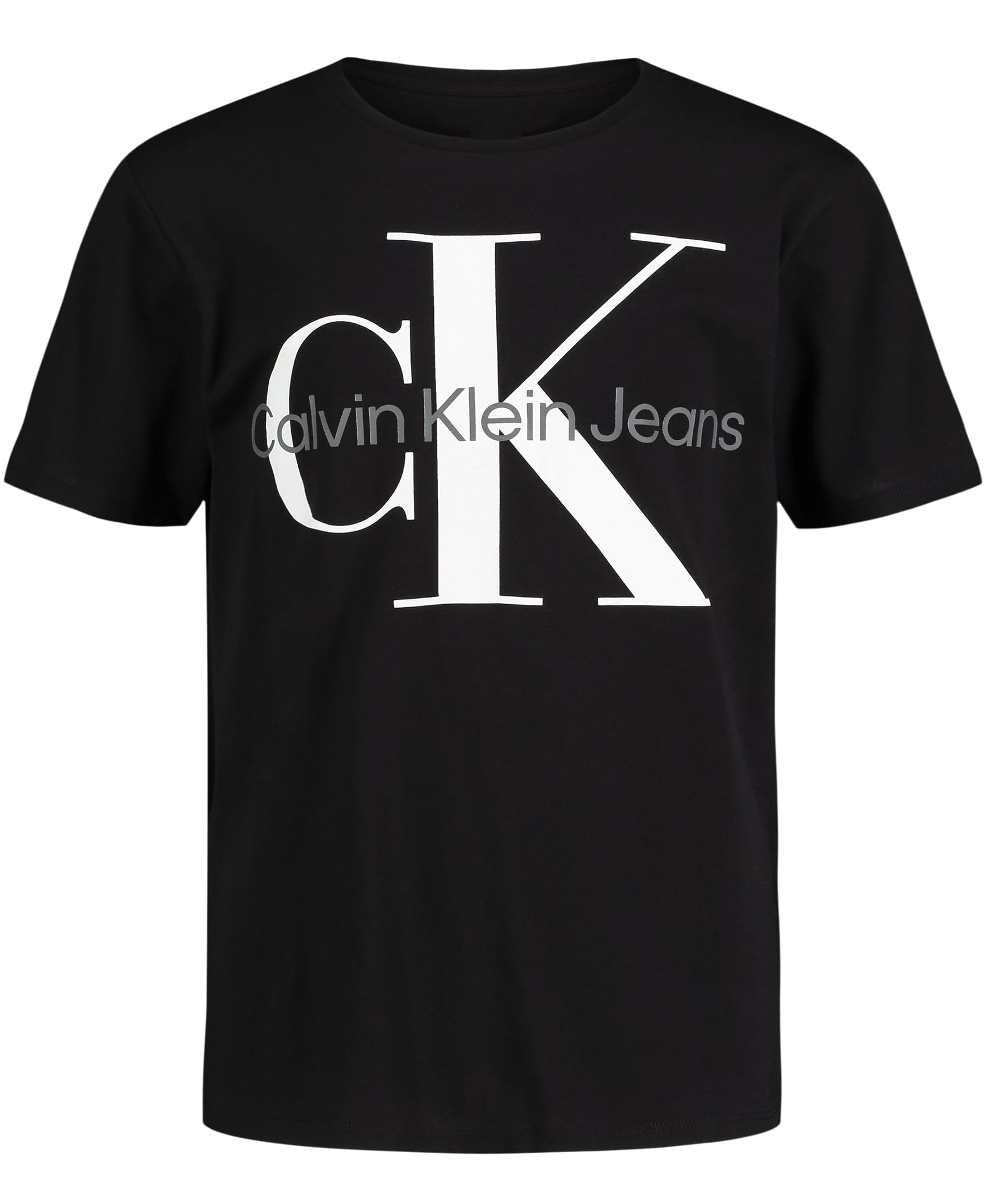 Calvin Klein Boys' Short Sleeve Logo Crew Neck T-Shirt, Soft, Comfortable, Relaxed Fit
