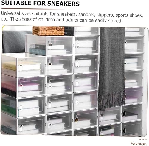 Miniatura 7 de Zerodeko Clamshell Organizador de zapatos apilable transparente contenedor de almacenamiento de zapatos fácil para la entrada y armario del hogar y