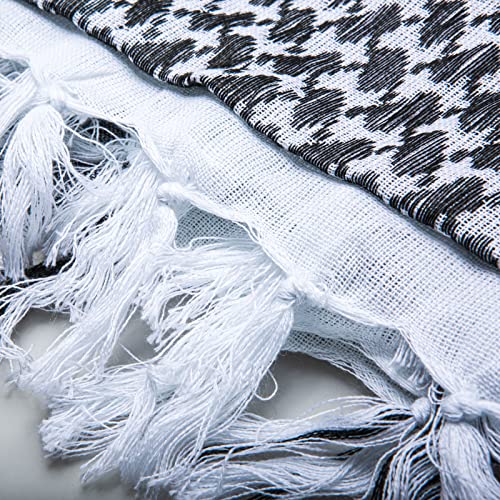 Mychujian 100% Cotton Scarf Military Shemagh Keffiyeh Tactical Desert Head Neck Scarf Arab Wrap For Women And Men 43"X43" (White) #TOP3