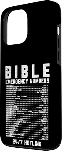Miniatura 2 de Funda de regalo cristiana para iPhone 13 Pro Max con números de emergencia bíblica, versículo de Dios Jesús, fe