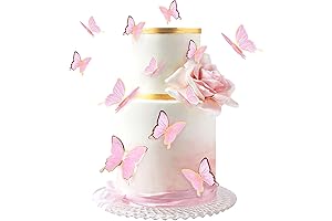 Pink and Gold Butterflies Cupcake Toppers