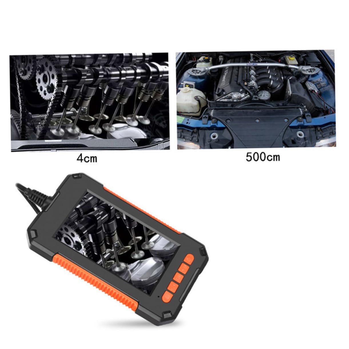 Zerodeko 1pc Inspection Camera LEDs Flexible Borescope for Vehicle and Pipeline Inspection Hard Wire Easy to Use High Definition Display