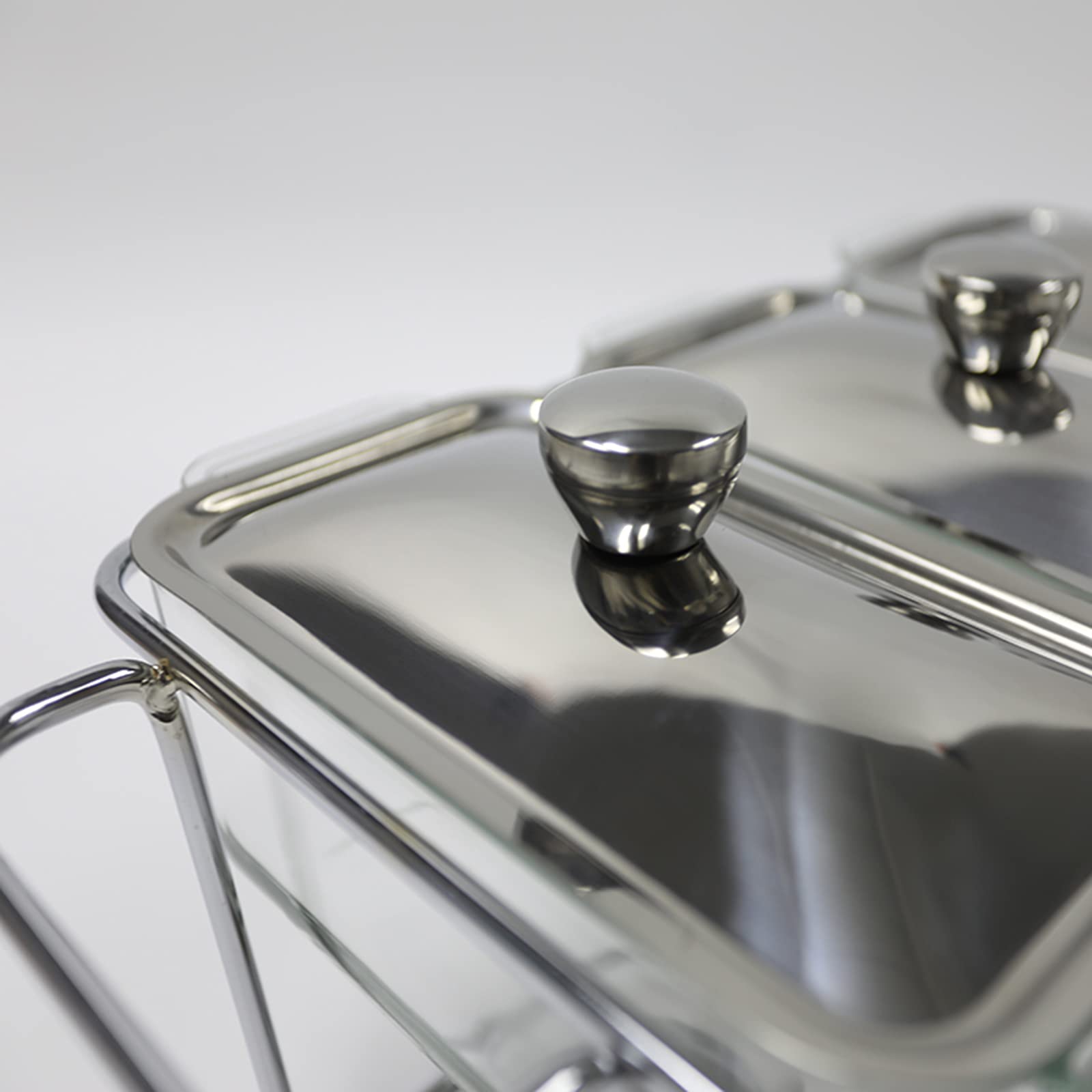 Scaldavivande per alcool, in acciaio inox, con vassoi in vetro per la freschezza degli alimenti, ideale per catering, feste, matrimoni