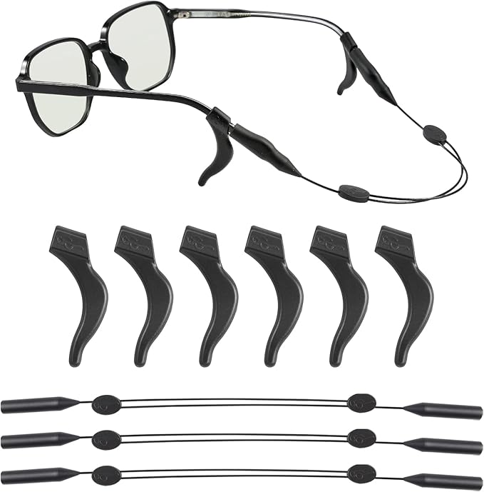 TOYMIS 3pcs Adjustable Silicone Glasses Straps, Eyeglasses Strap Holder