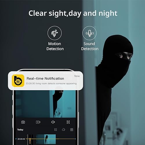 Miniatura 5 de BoyKeep Cámara interior 2K con tarjeta SD de 64 GB, cámaras de 5G2.4 GHz para seguridad del hogar, cámara para mascotas interior con aplicación de