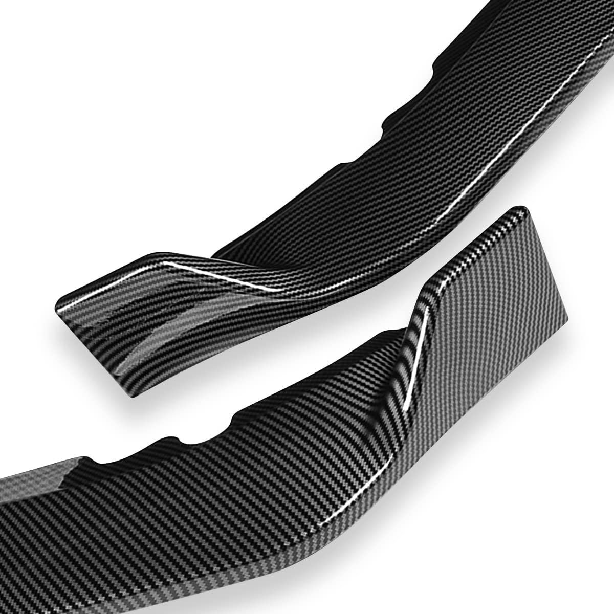 DNA MOTORING CK-Style Front Bumper Lip Compatible with 11-17 Honda Odyssey, Painted Simulated Carbon Fiber, 2-PU-582-PCF