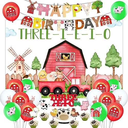 Kreat4joy Farm Animal 3rd Birthday Decorations