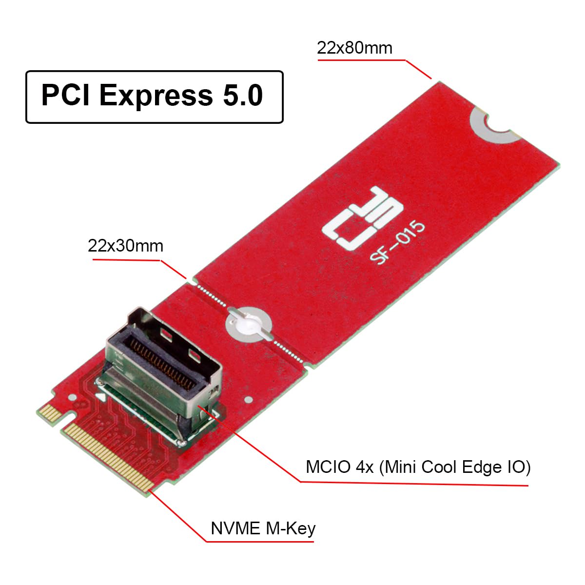 Amazon.co.jp: CYカード PCI-E 5.0 M.2 M-Key - MCIO Mini Cool Edge