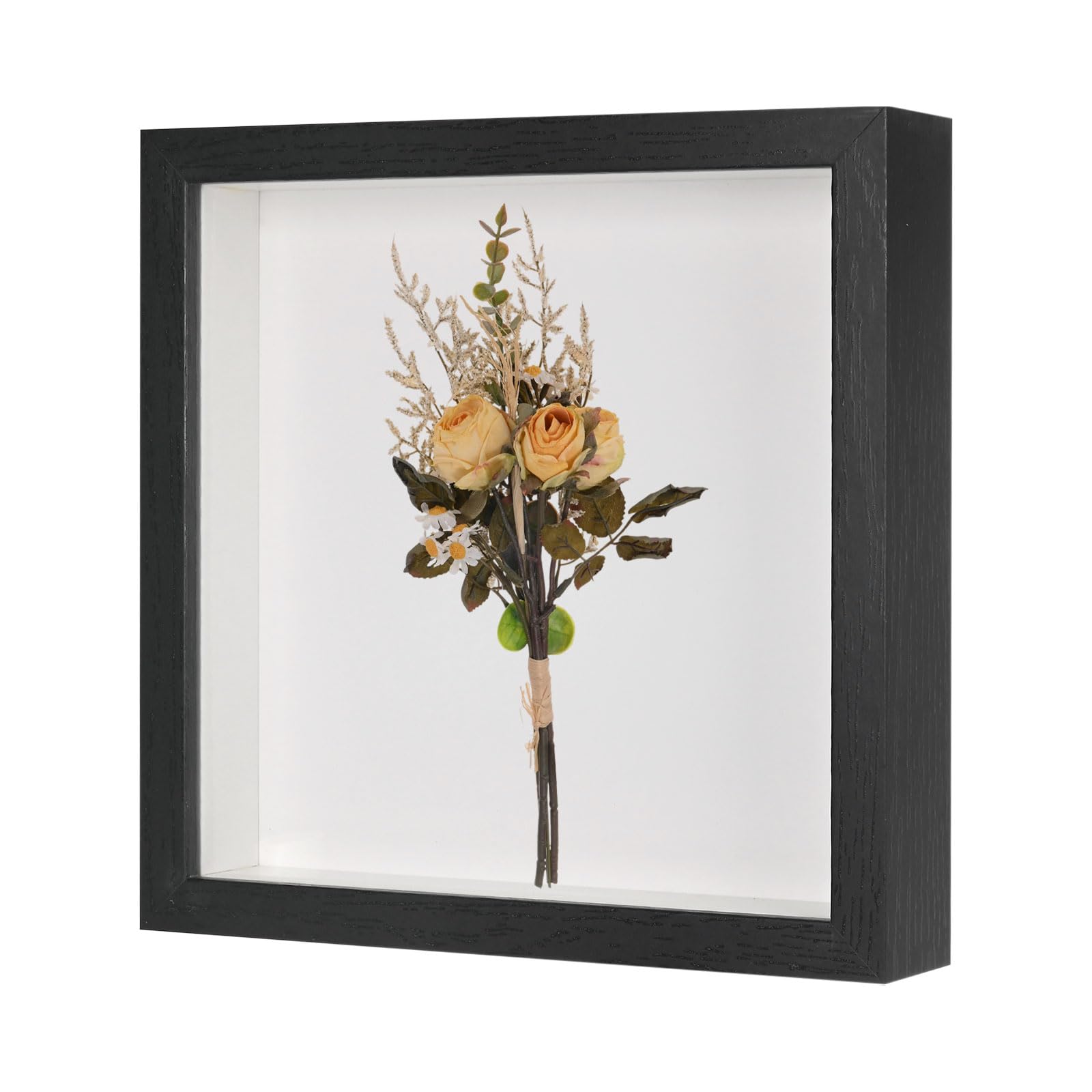 M METERXITY Shadow Box Frame (9 x 9 Inch, Black) - Wooden Dried Flower Photo Frame, Memory Box Display Case with Felt Back, Apply to Flower/Tickets/Photos/Memorabilia DIY